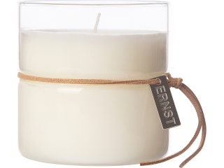 Lumanare parfumata ERNST In simplitate traieste frumusetea 240g, d8 h8.5 cm, ceara de soia, alb natur